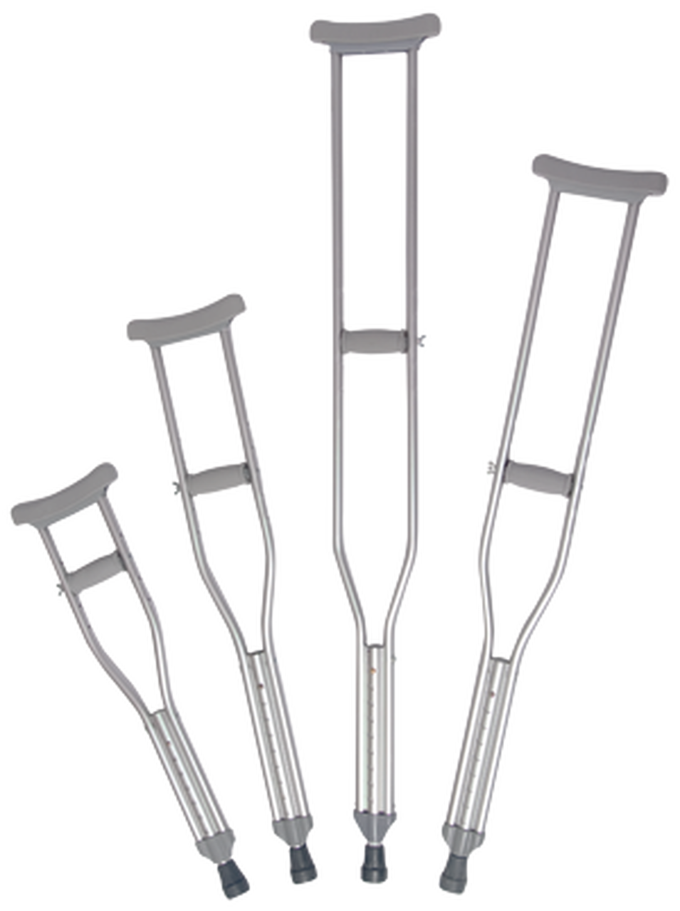 crutches of four different sizes