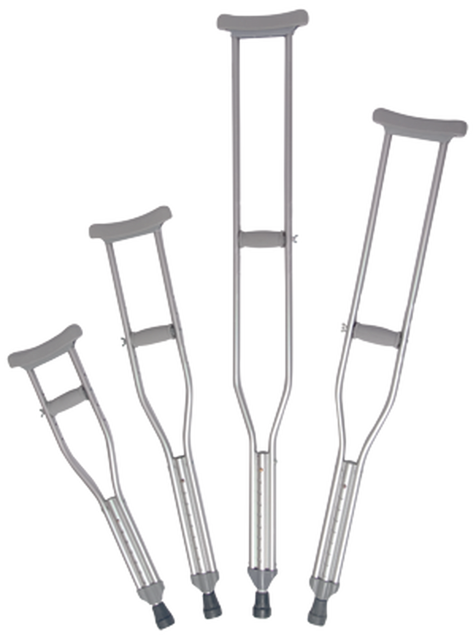 crutches of four different sizes