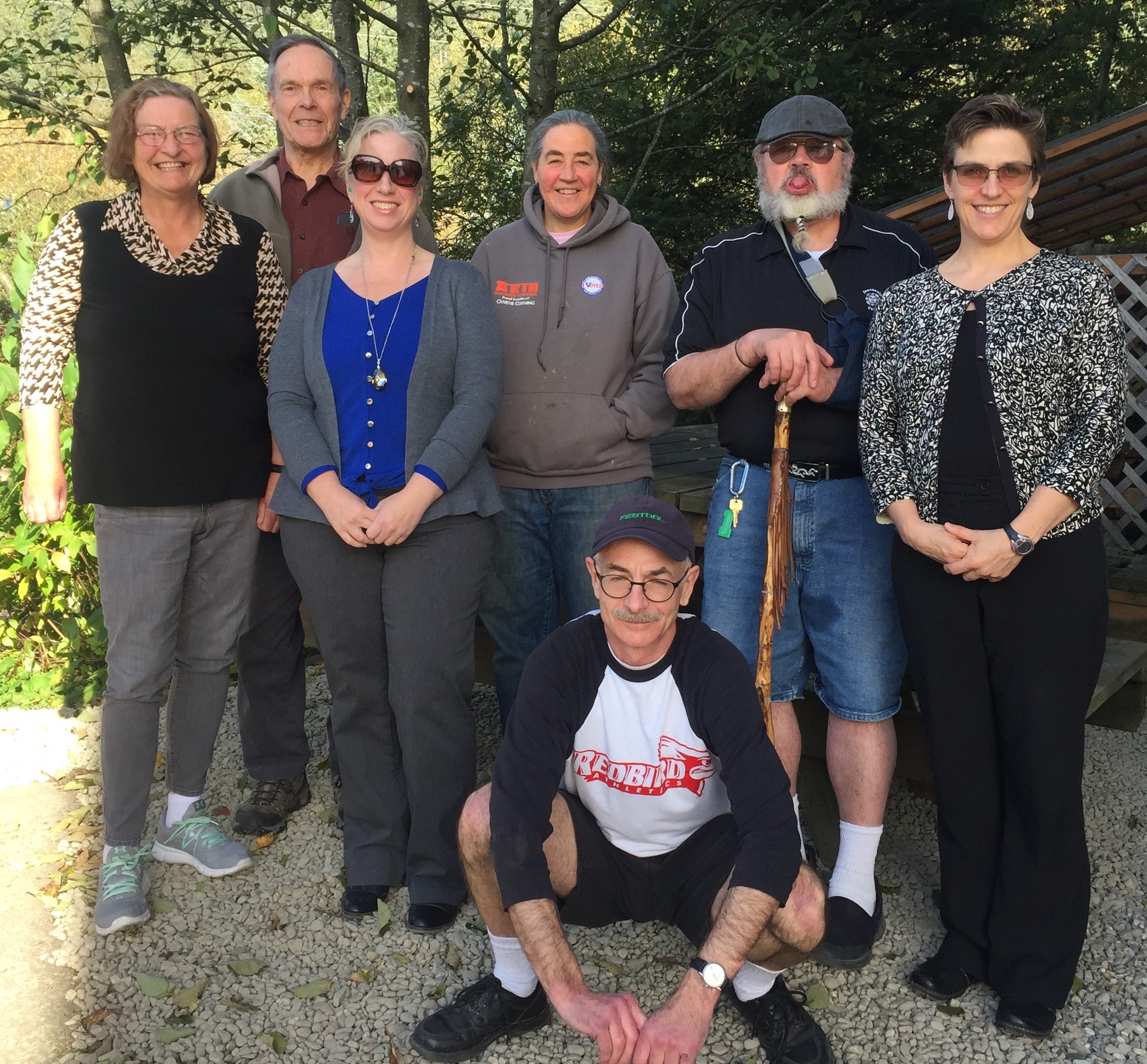 group photo of the juneau peer support group outdoors on a sunny day